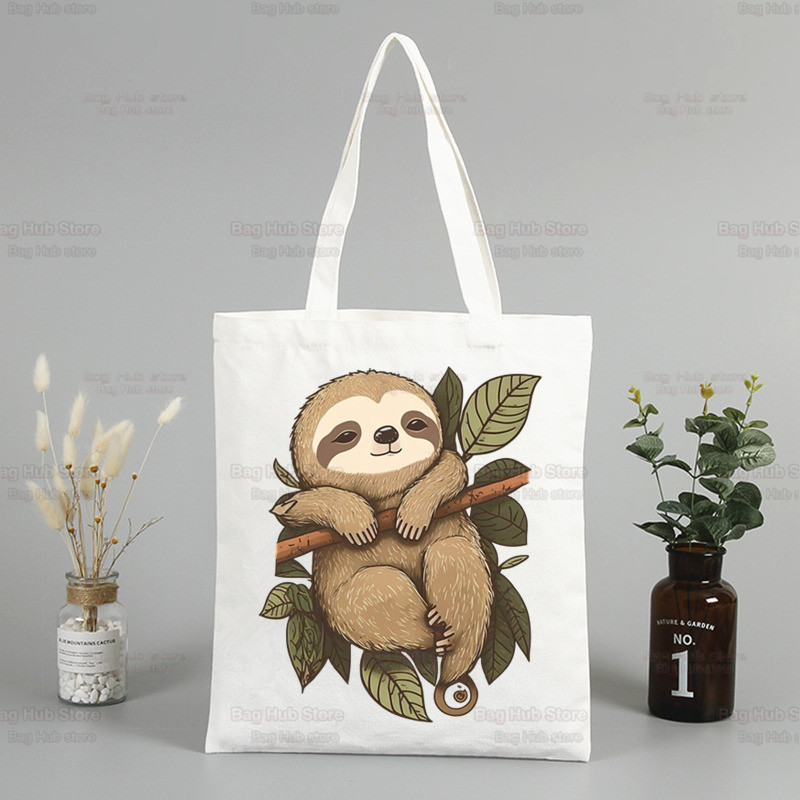 Kawaii Sloth 여성용 캔버스 토트백, 매우 바 - Women'S Bags Very 리뷰 및 가격